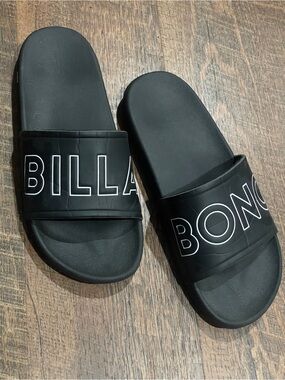 Billabong Black Slide Sandle with White Logo